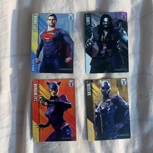 4 Injustice series 4 collectible arcade cards set